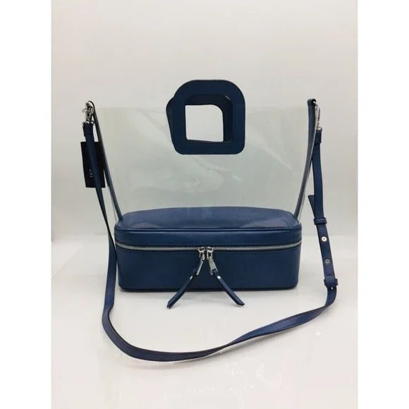 Inc International Concepts Transparent Clear Chambray Blue Sport Tote Bag - Picture 8 of 8